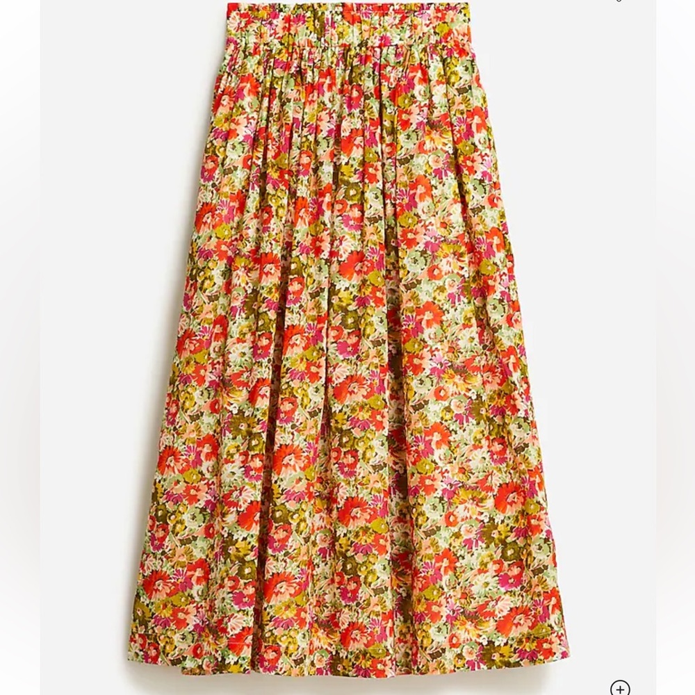 J. Crew Colorful Floral Midi Skirt